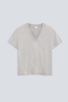 The Victoria in Grey Melange. 180 grams 100% organic cotton. GOTS Certified. Front view. 